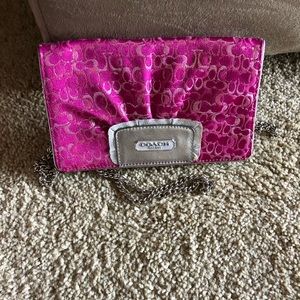 COPY - Never used coach crossbody pink and silver c bag
